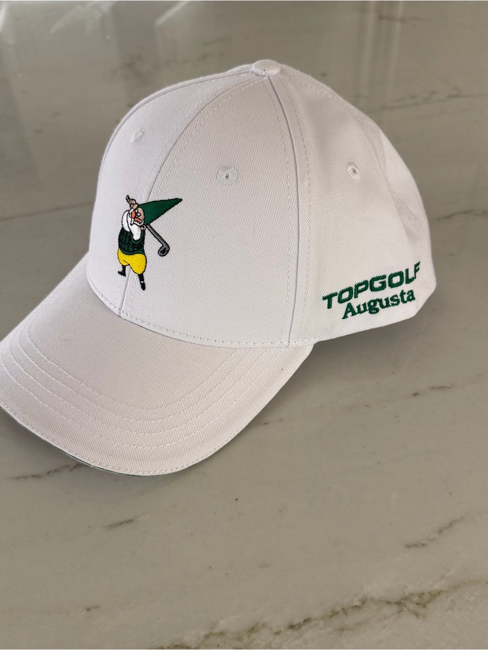 Adult Topgolf Augusta White Hat Cap Adjustable Embroidered Logo New